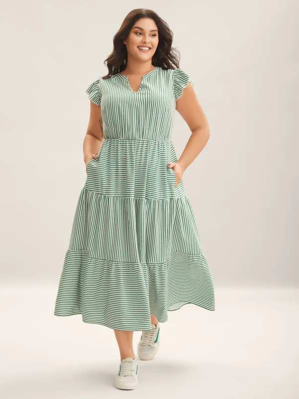Breezy Stripes Tiered Maxi Dress sold by Bloomchic