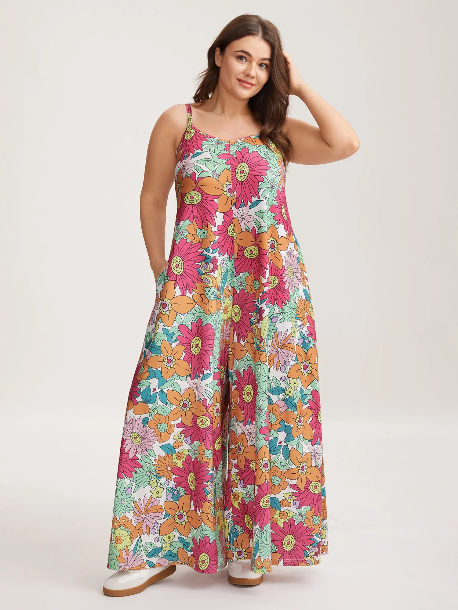 Vivid Groove Stretchy Adjustable Jumpsuit sold by Bloomchic