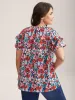 Groovy Floral Print Ruffled Layered Sleeve Blouse sold by Bloomchic