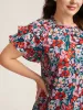 Groovy Floral Print Ruffled Layered Sleeve Blouse sold by Bloomchic