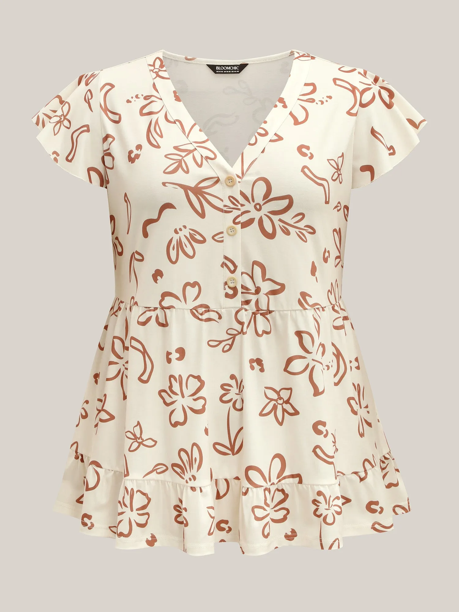 Whimsical Floral Print Button Detail Top sold by Bloomchic product image thumbnail 5