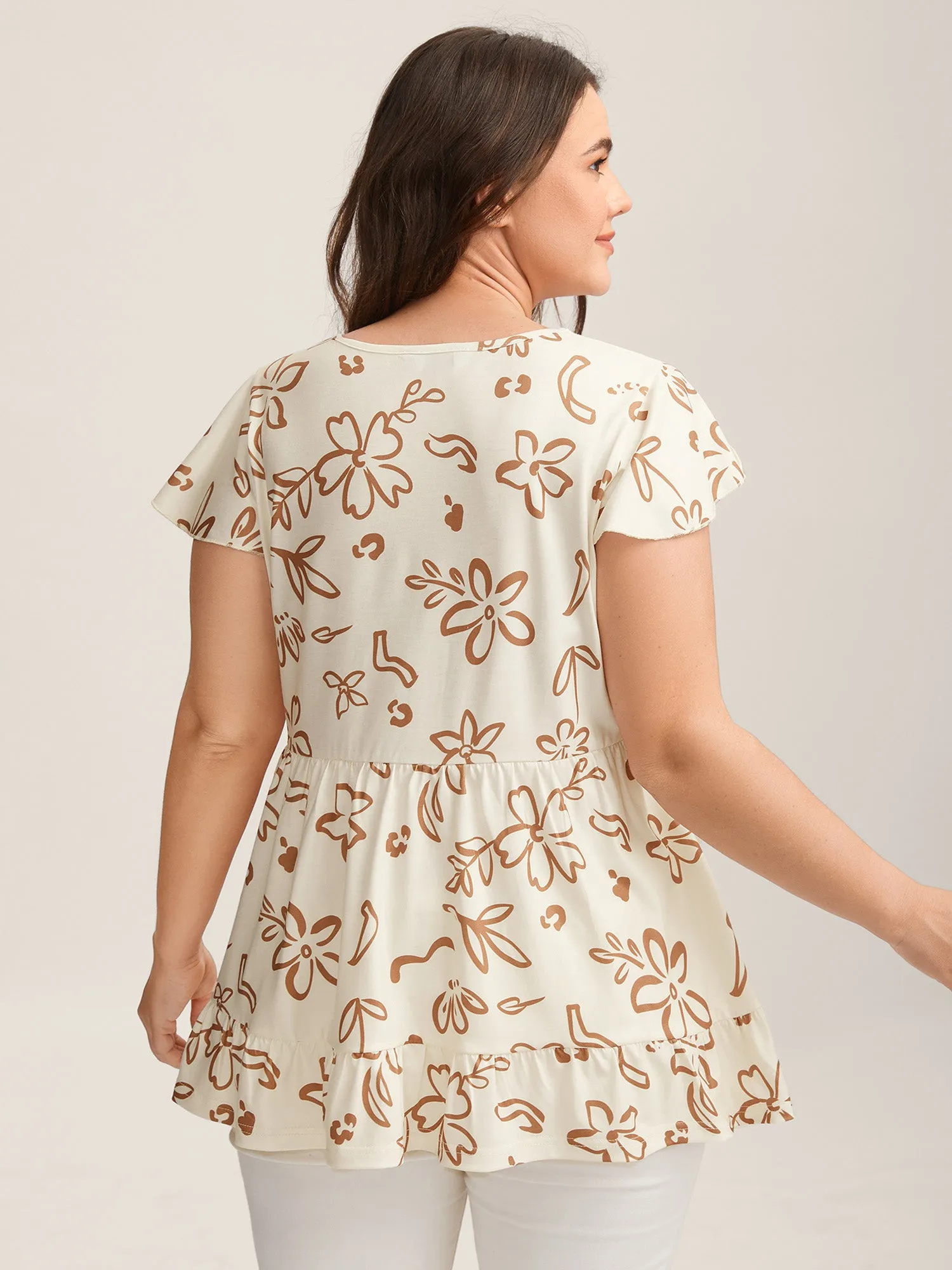 Whimsical Floral Print Button Detail Top sold by Bloomchic product image thumbnail 4