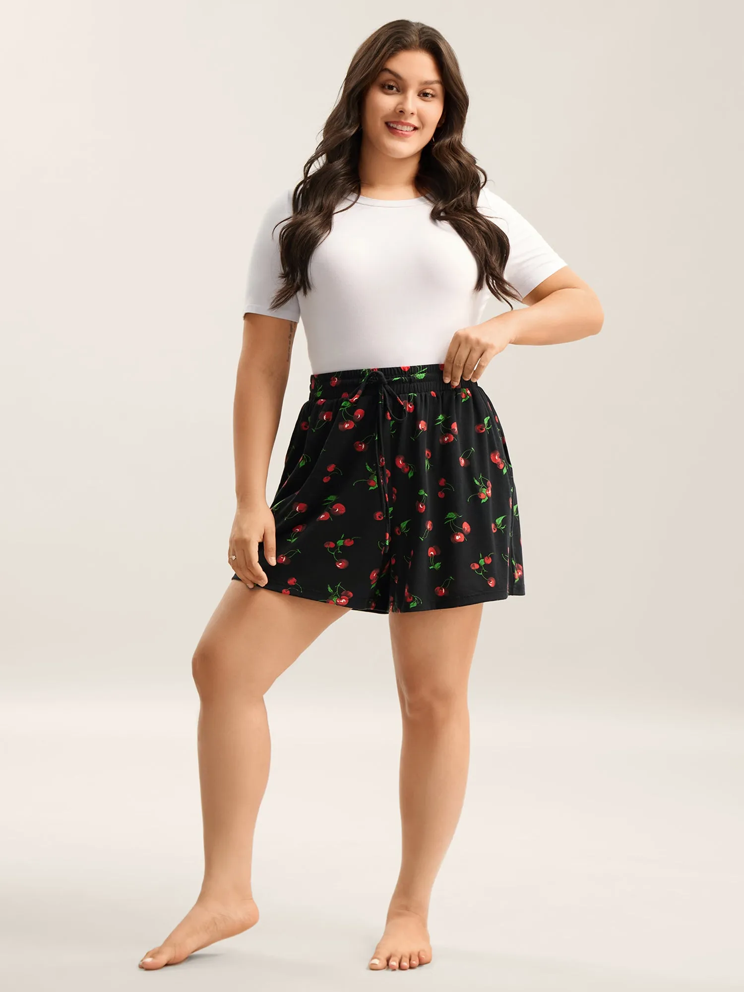 Cherry On Top Wide-Leg Lounge Shorts sold by Bloomchic product image thumbnail 3