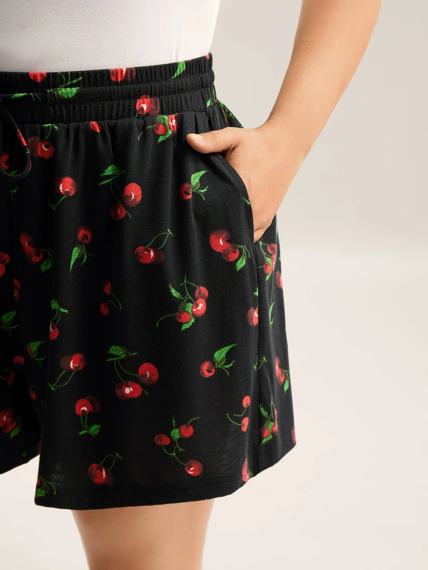Cherry On Top Wide-Leg Lounge Shorts sold by Bloomchic product image thumbnail 2
