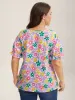 Rainbow Floral Print Pleated Blouse sold by Bloomchic