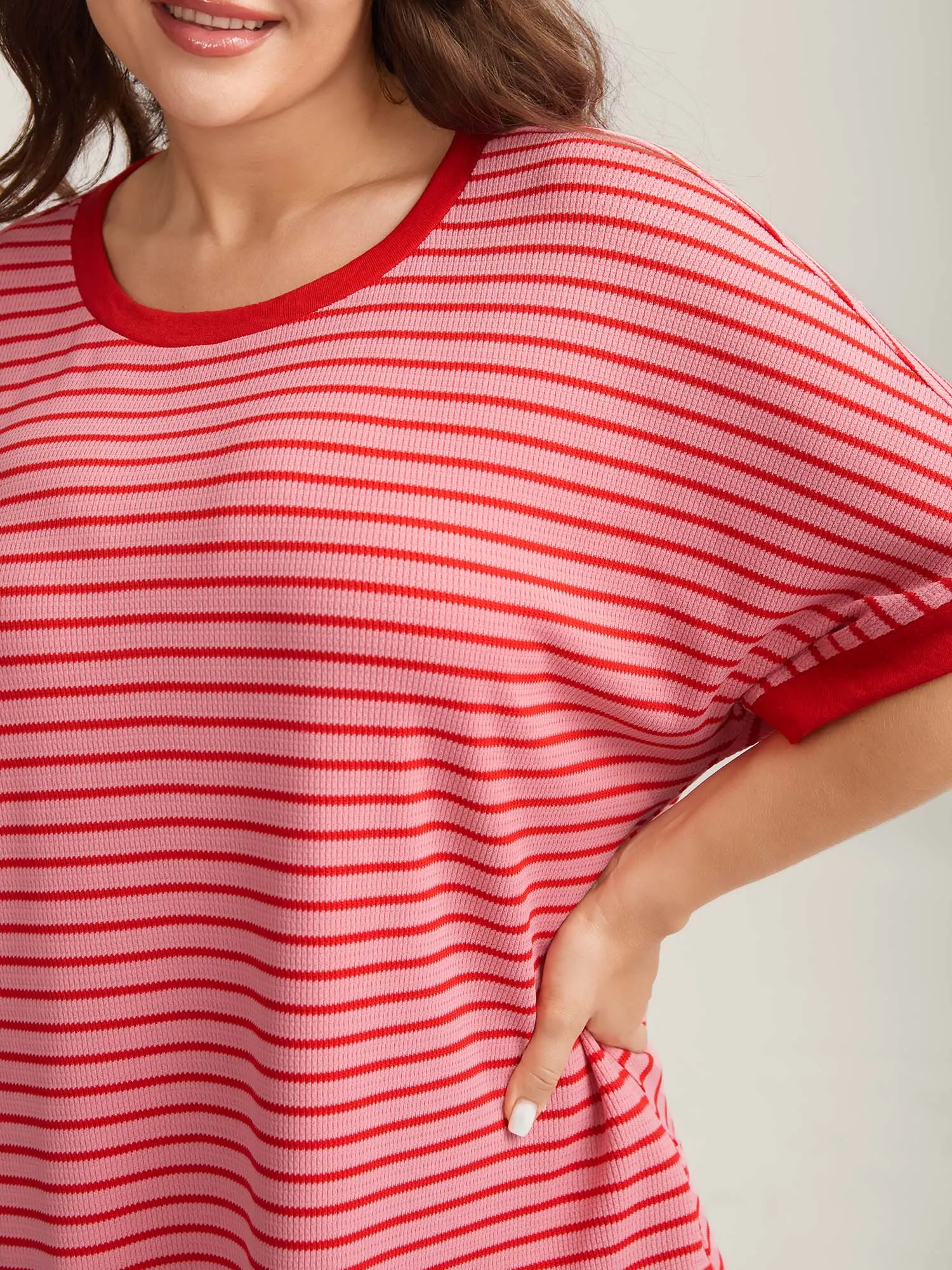 Romantic Stripes Contrast T-Shirt sold by Bloomchic product image thumbnail 2