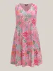 Rayon Floral Print Stretchy Waist Midi Dress sold by Bloomchic