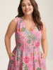 Rayon Floral Print Stretchy Waist Midi Dress sold by Bloomchic