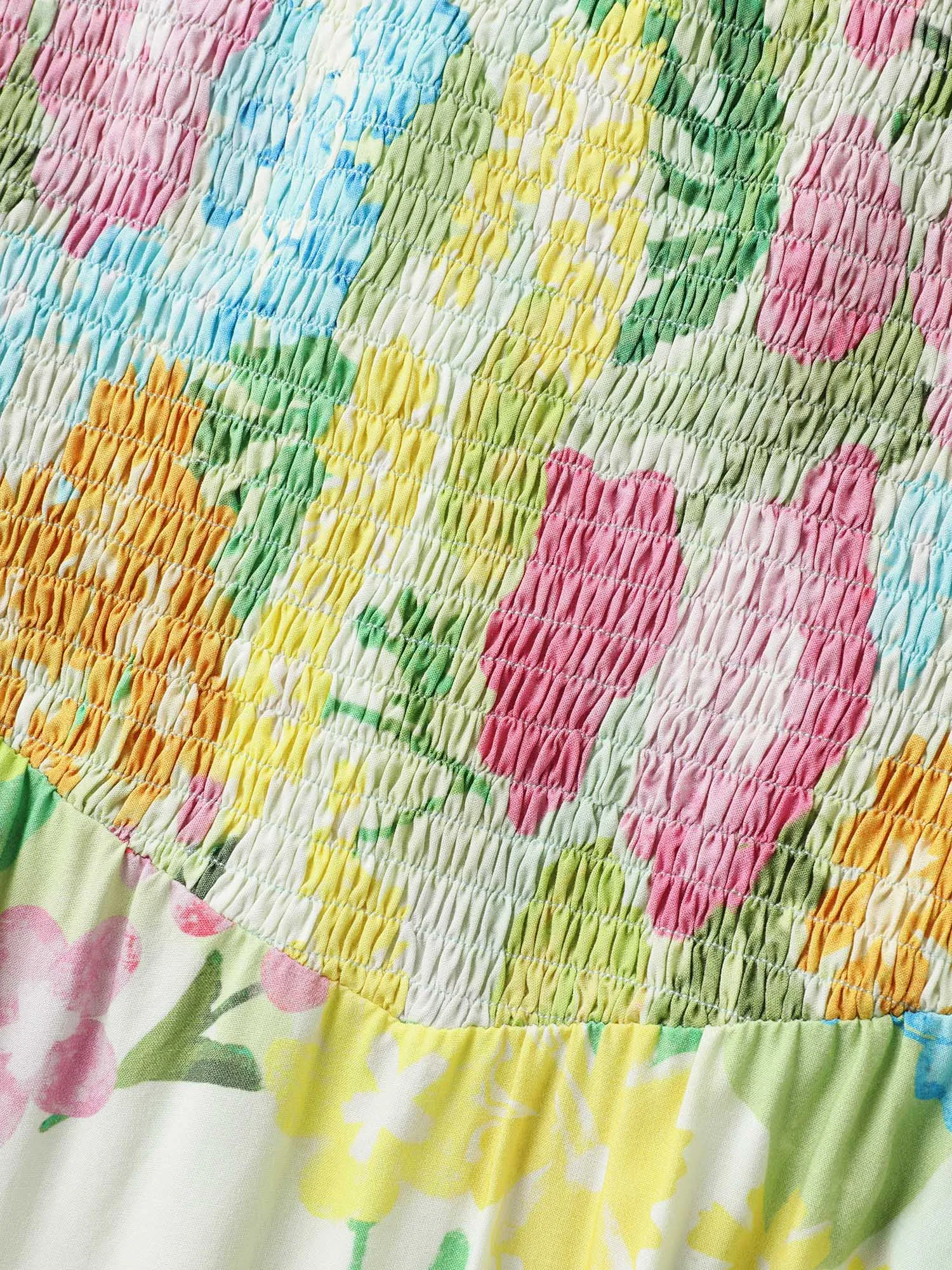 Neon Heartbeat Floral Shirred Midi Dress sold by Bloomchic product image thumbnail 5