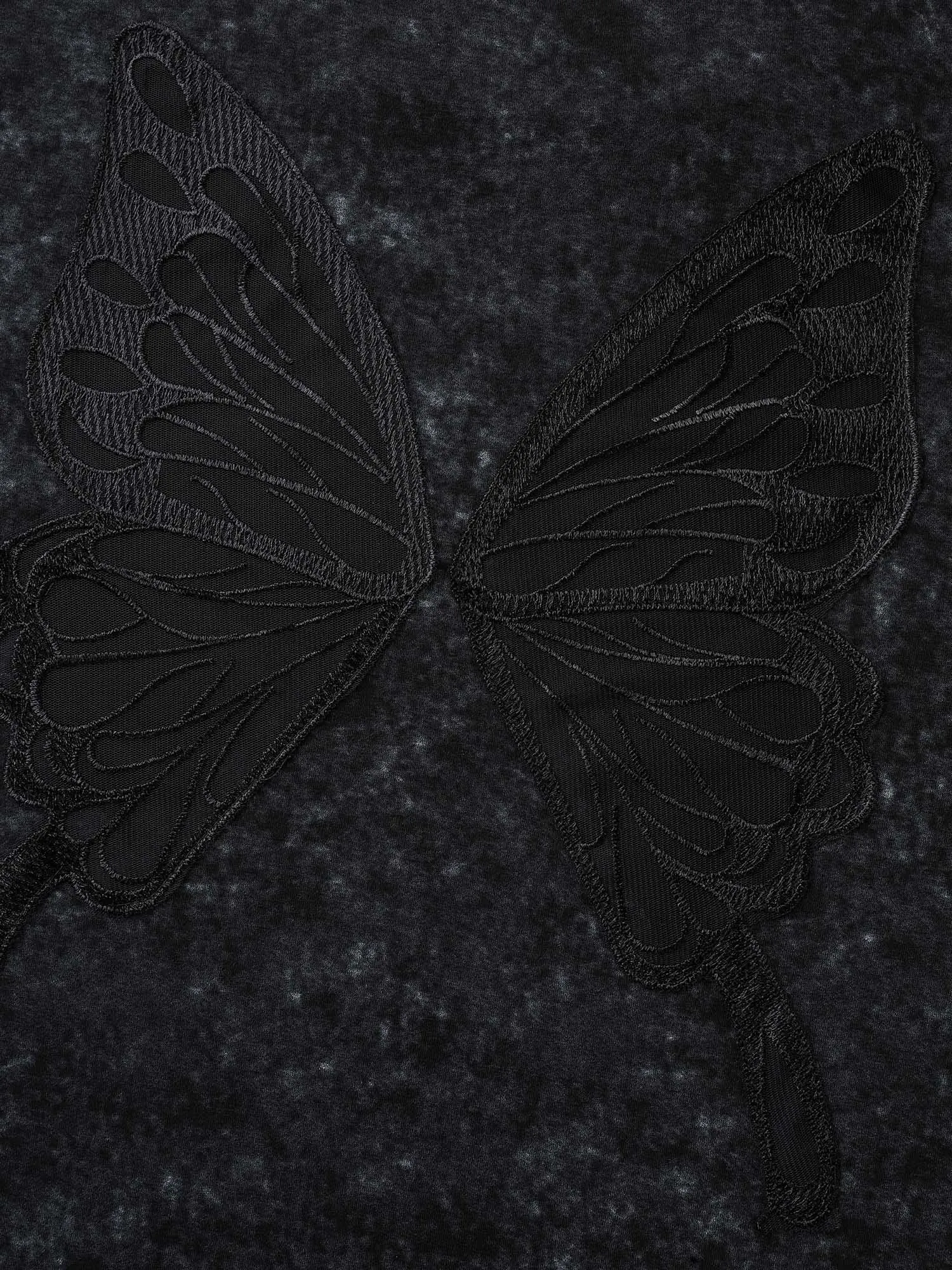 Stretchy Butterfly Cut-Out Vintage Wash Top sold by Bloomchic product image thumbnail 5