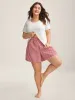 Delicate Plaid Print Wide-Leg Lounge Shorts sold by Bloomchic