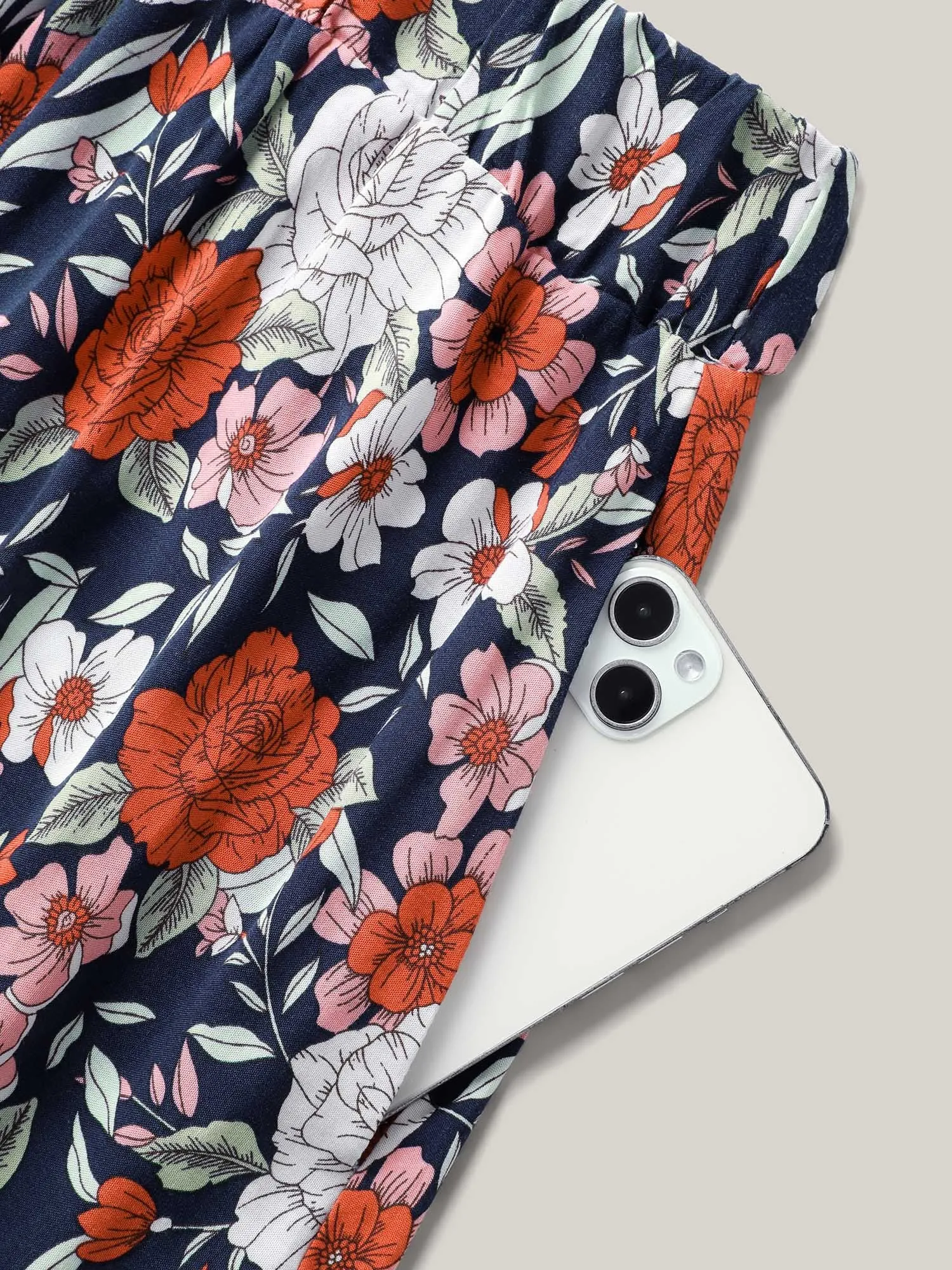 Rayon Breezy Floral Print Tiered Back Maxi Skirt sold by Bloomchic product image thumbnail 5