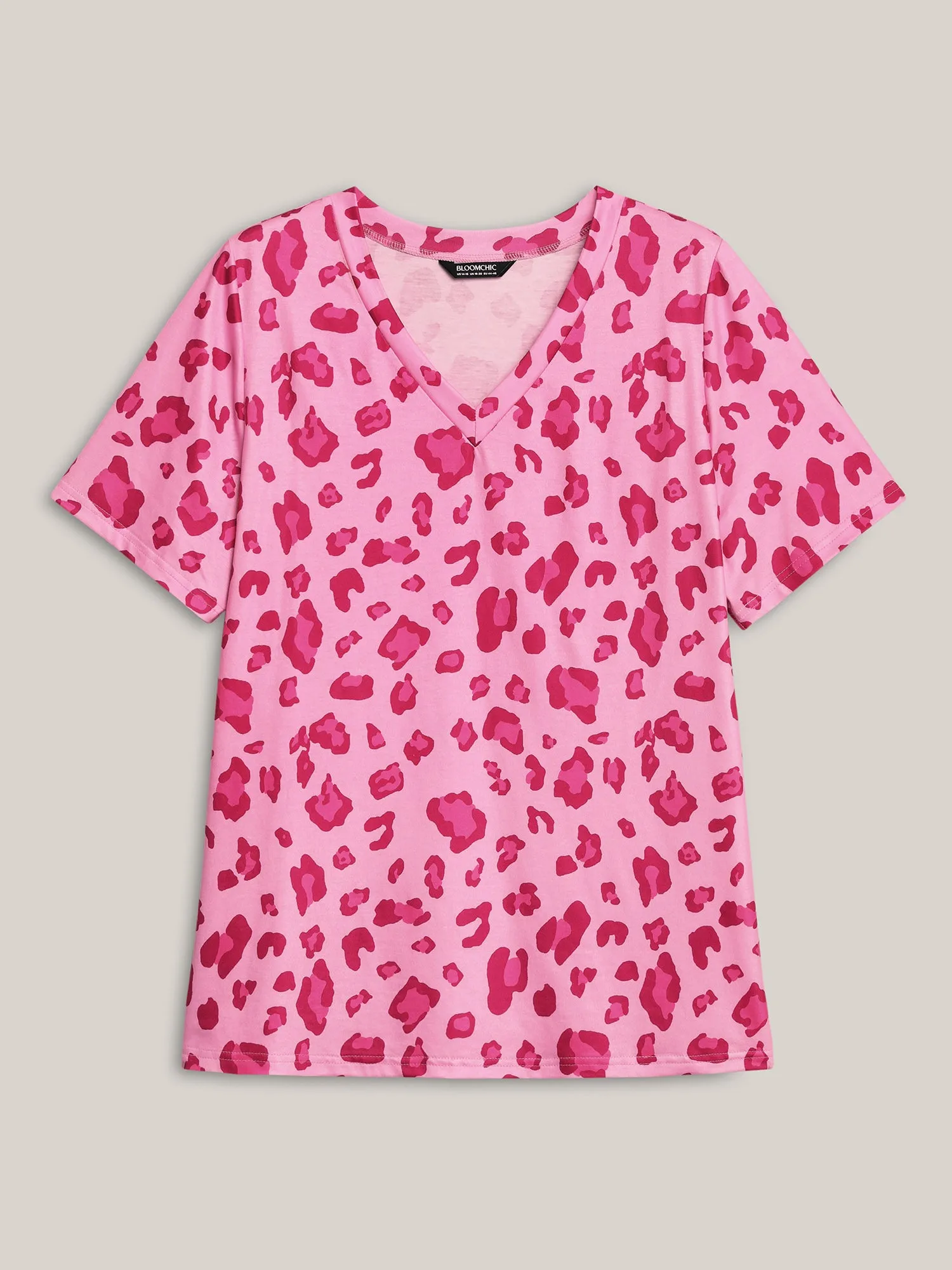 Rosy Leopard Print Relaxed T-Shirt sold by Bloomchic product image thumbnail 5