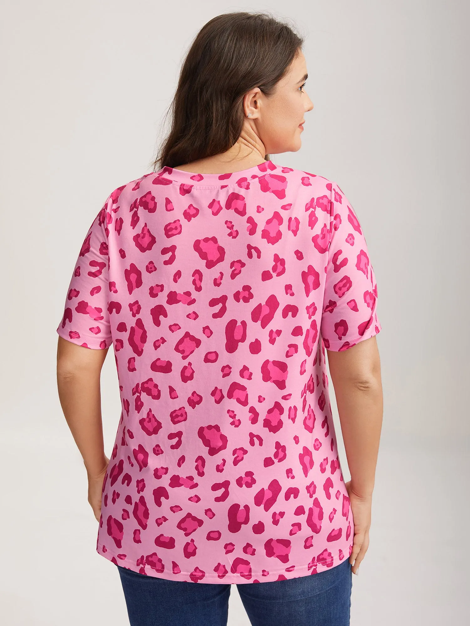 Rosy Leopard Print Relaxed T-Shirt sold by Bloomchic product image thumbnail 4