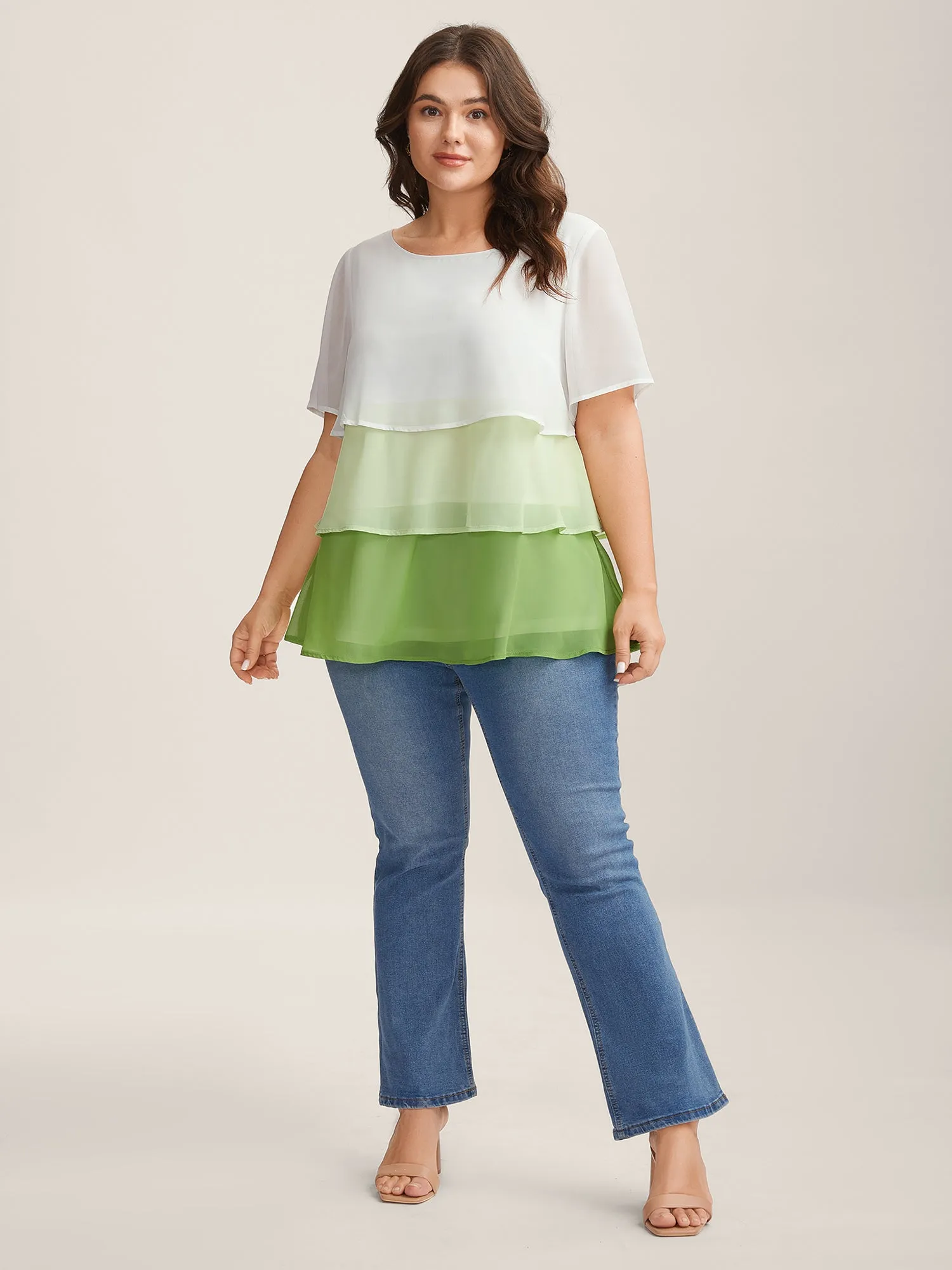 Color Fusion Layered Sheer Blouse sold by Bloomchic product image thumbnail 4