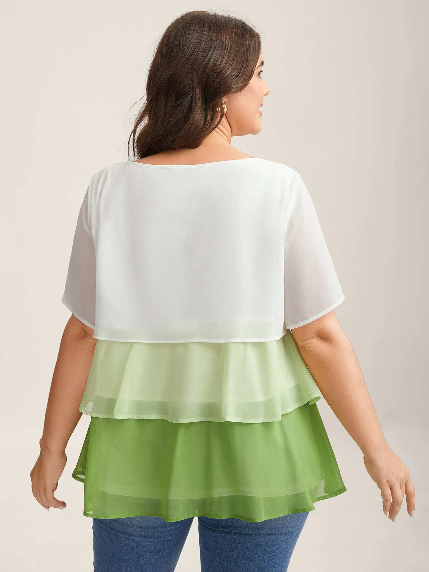 Color Fusion Layered Sheer Blouse sold by Bloomchic product image thumbnail 3