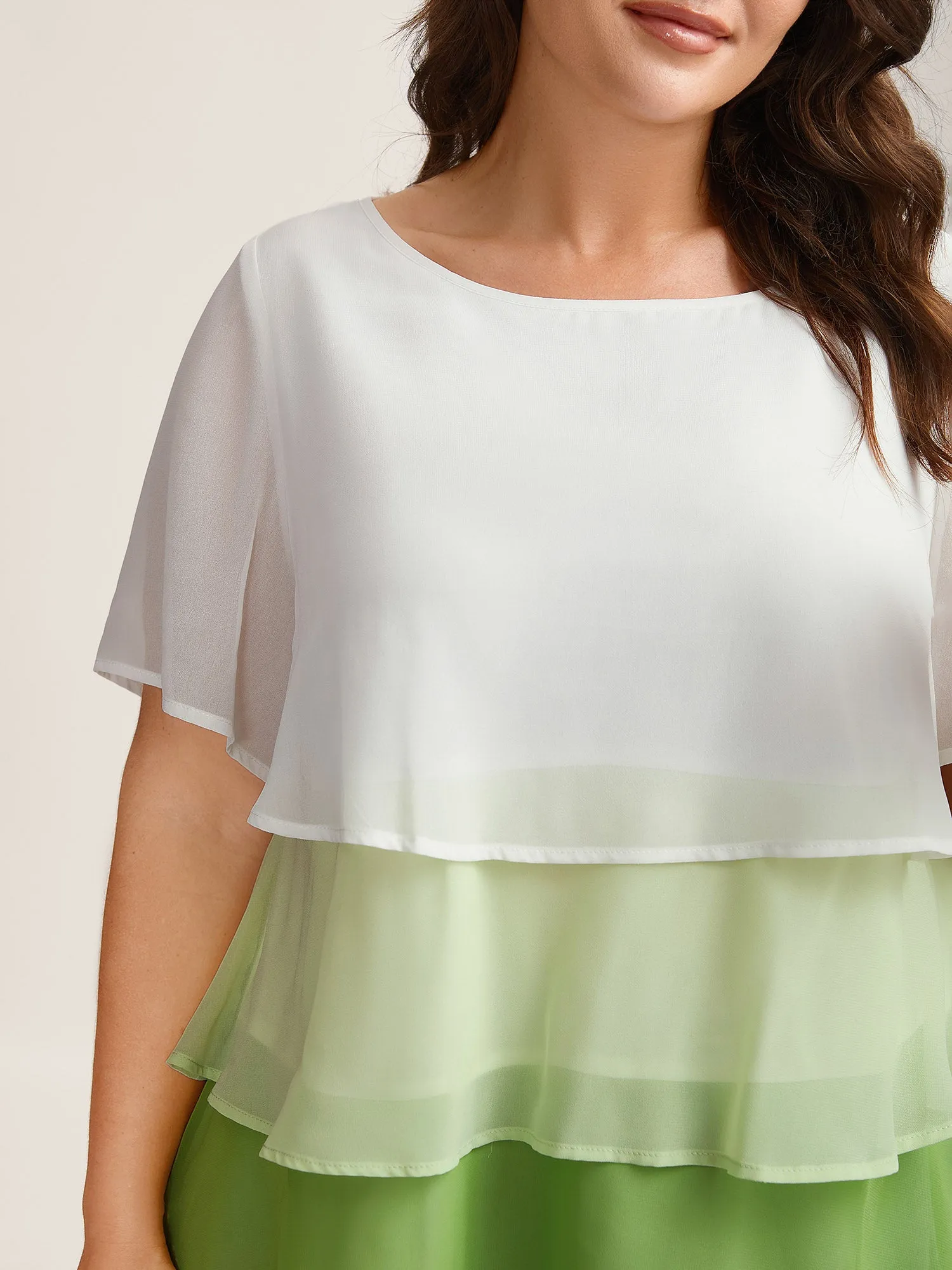 Color Fusion Layered Sheer Blouse sold by Bloomchic product image thumbnail 2