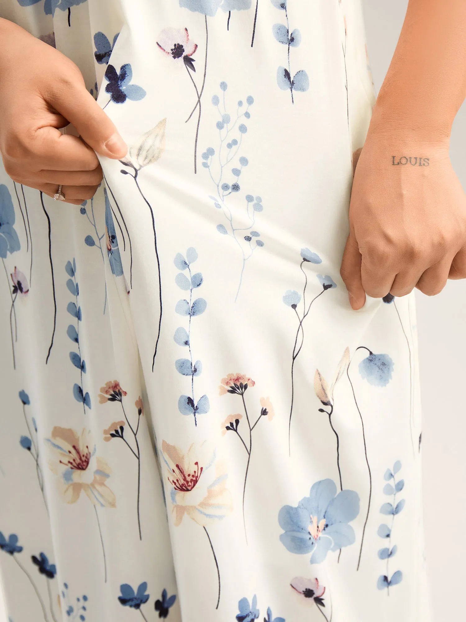 Stretchy Lined Floral Print Cami Jumpsuit sold by Bloomchic product image thumbnail 2