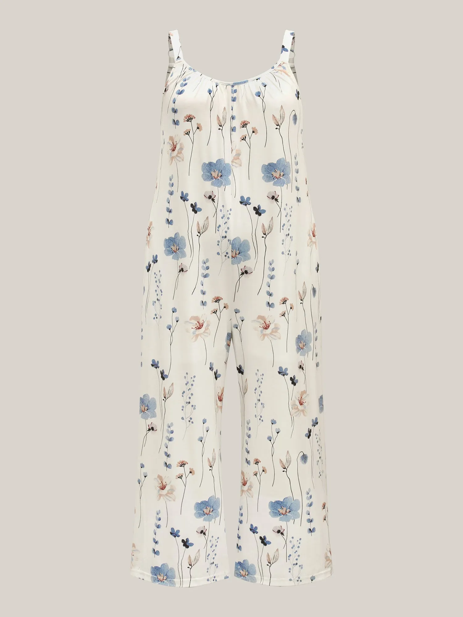 Stretchy Lined Floral Print Cami Jumpsuit sold by Bloomchic product image thumbnail 5