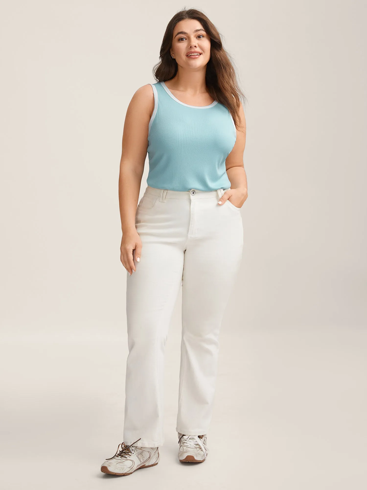 Supersoft Stretchy Color Contrast Tank Top sold by Bloomchic product image thumbnail 3