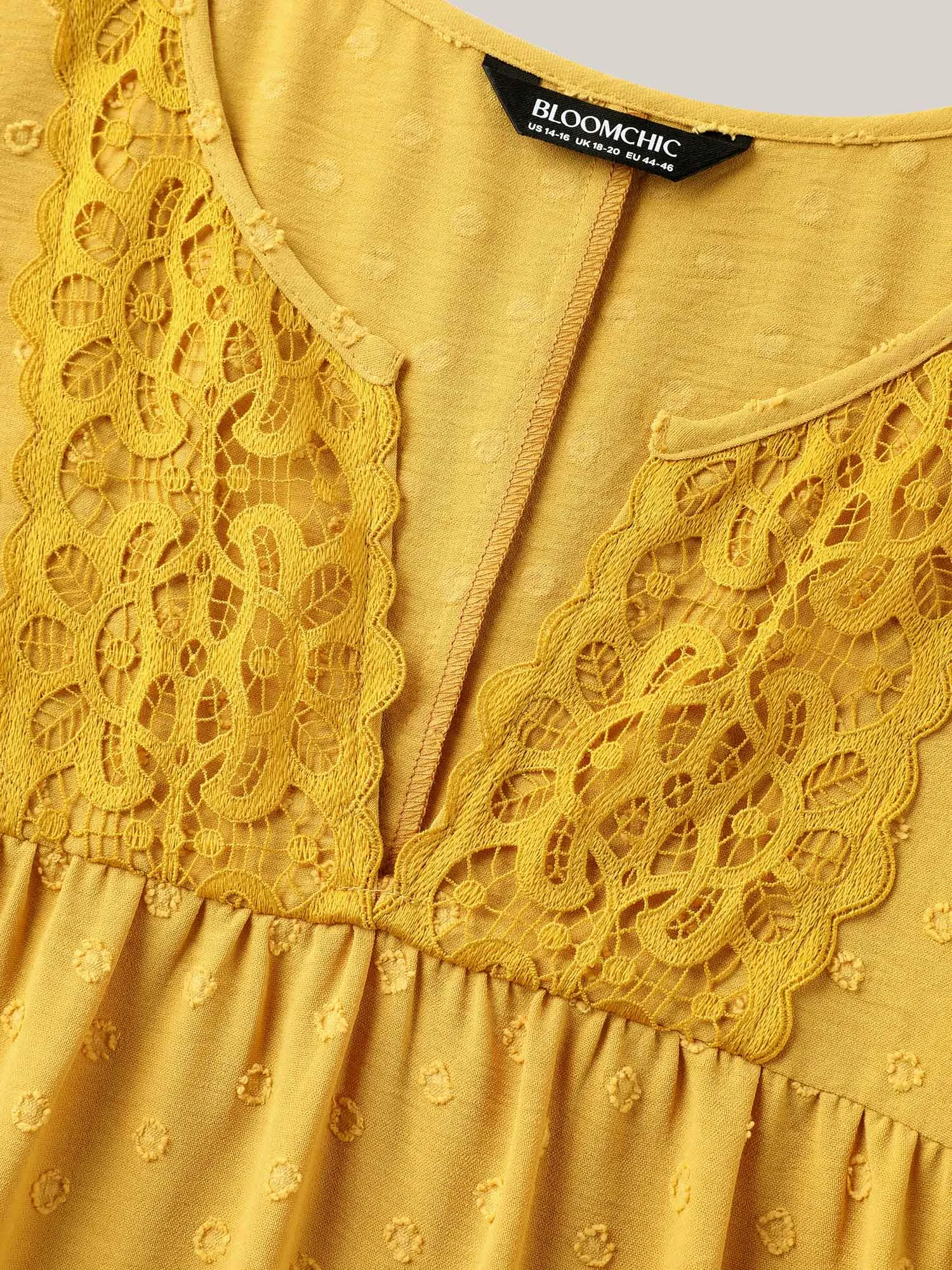 Textured Cut-Out Lace Pockets Midi Dress sold by Bloomchic product image thumbnail 5