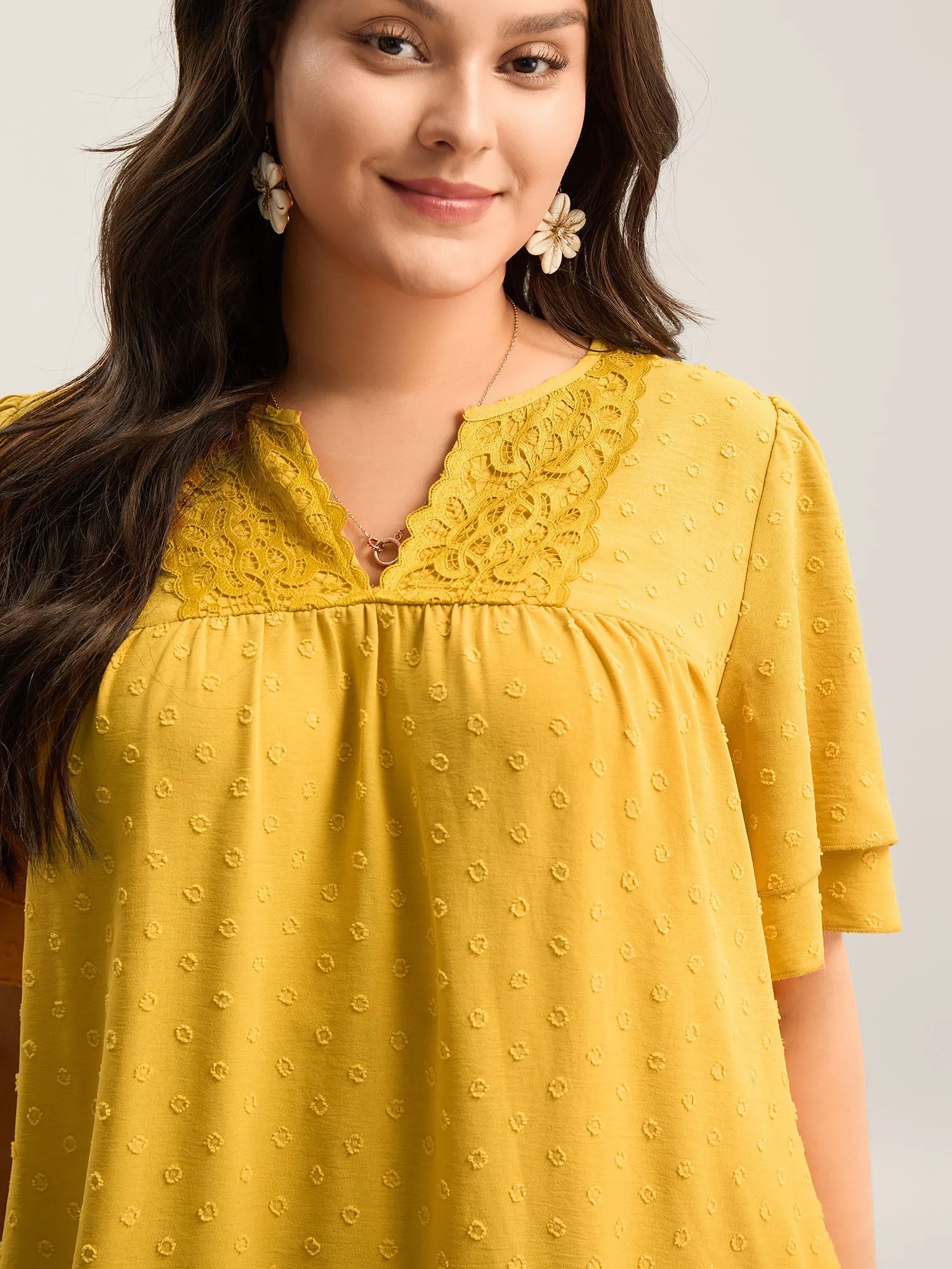 Textured Cut-Out Lace Pockets Midi Dress sold by Bloomchic product image thumbnail 2