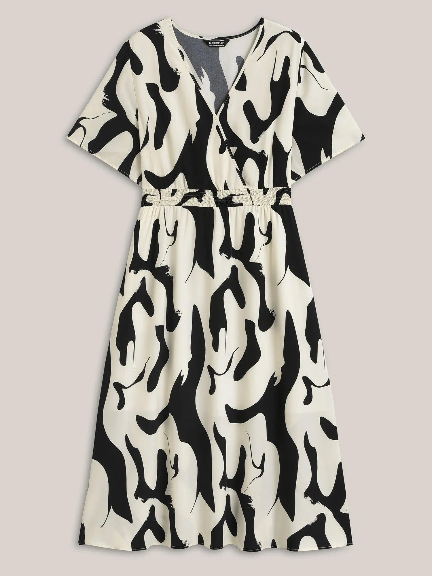Geometric Print Surplice Neck Midi Dress sold by Bloomchic product image thumbnail 5