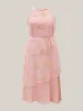 Embroidered Mesh Halter Neck Midi Dress sold by Bloomchic