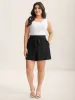 Belted Wide-Leg Solid Shorts sold by Bloomchic