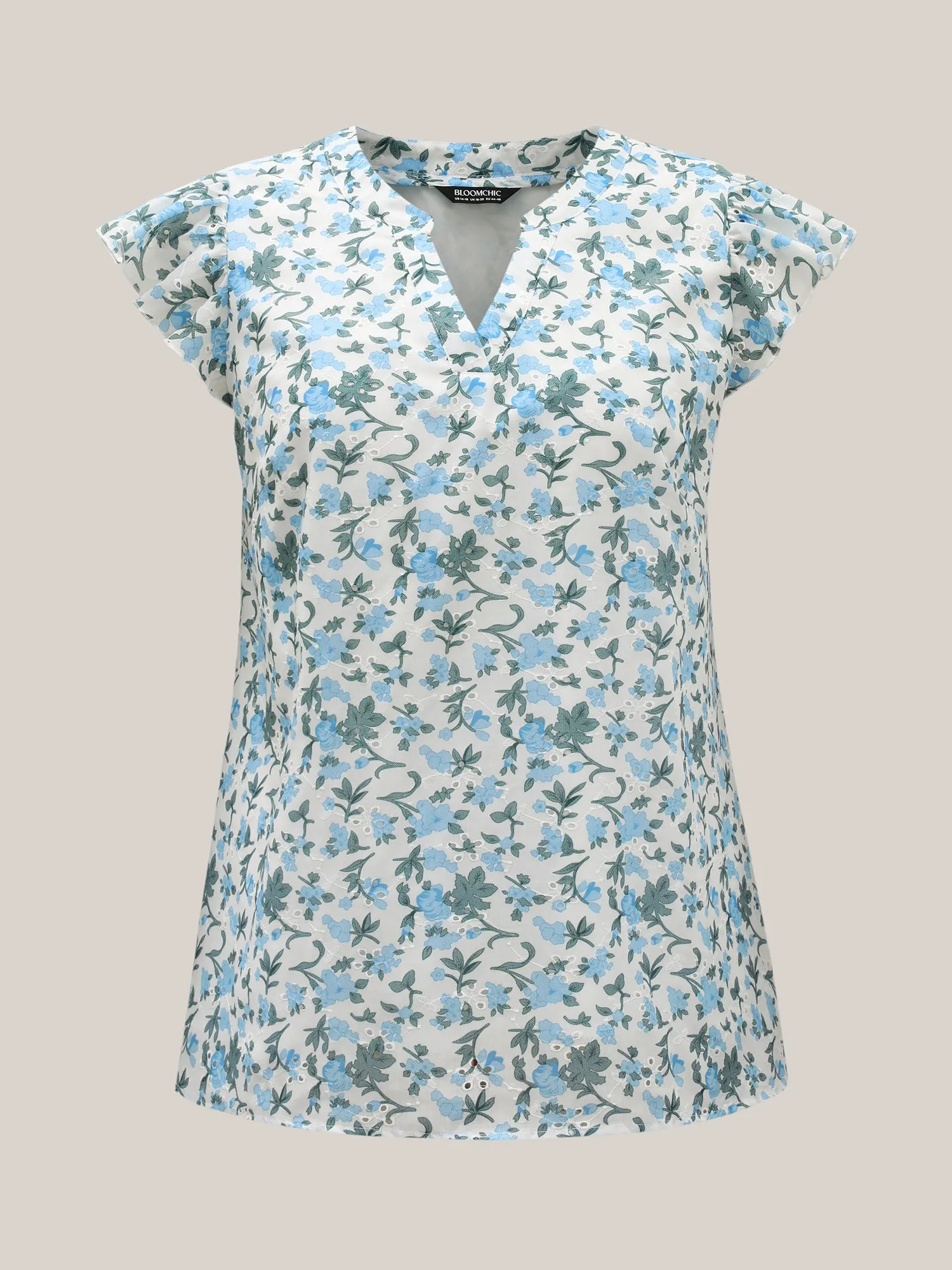 Embroidered Floral Split Neck Tank Top sold by Bloomchic product image thumbnail 5