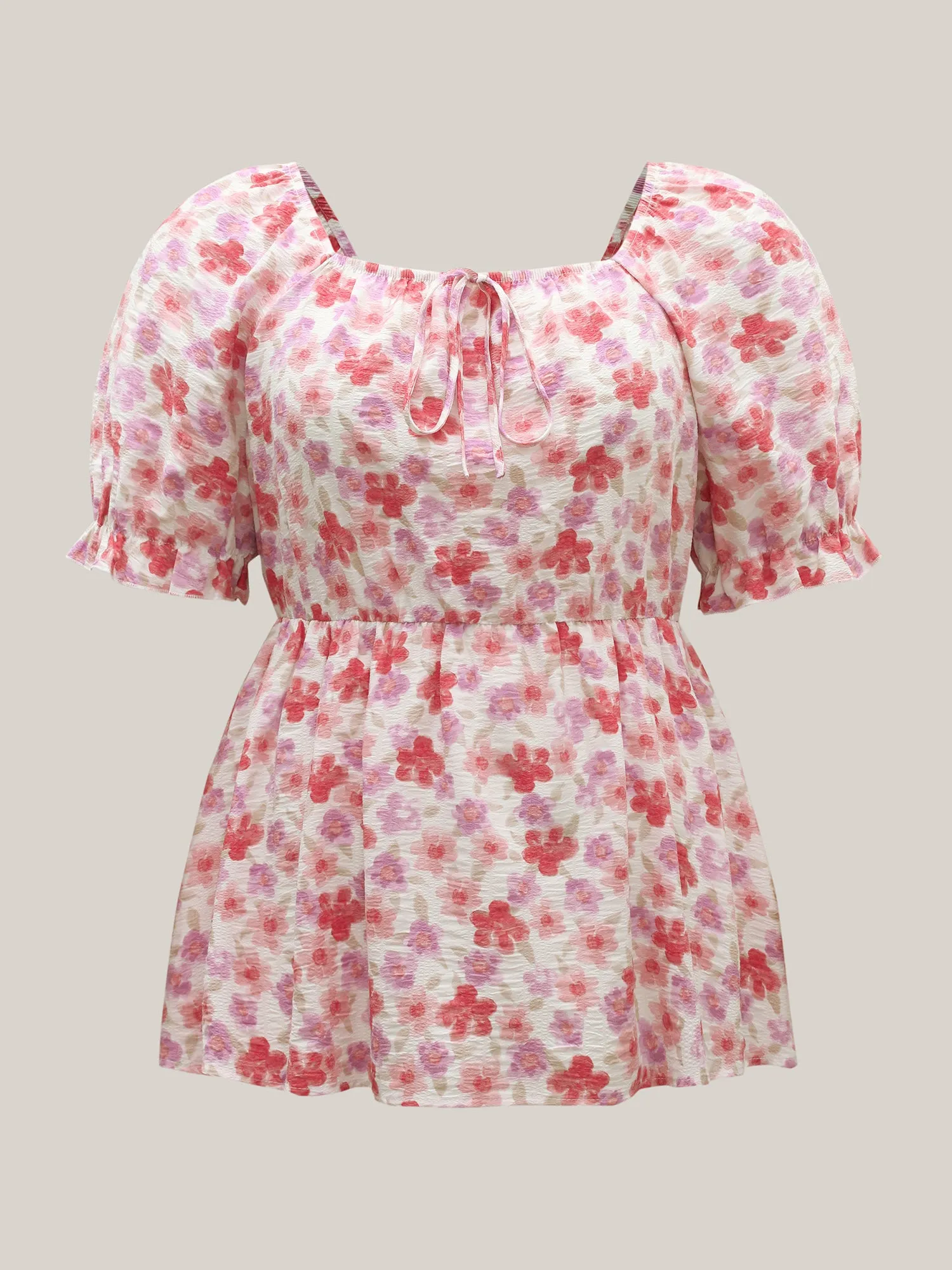 Floral Print Square Neck Tie Blouse sold by Bloomchic product image thumbnail 5