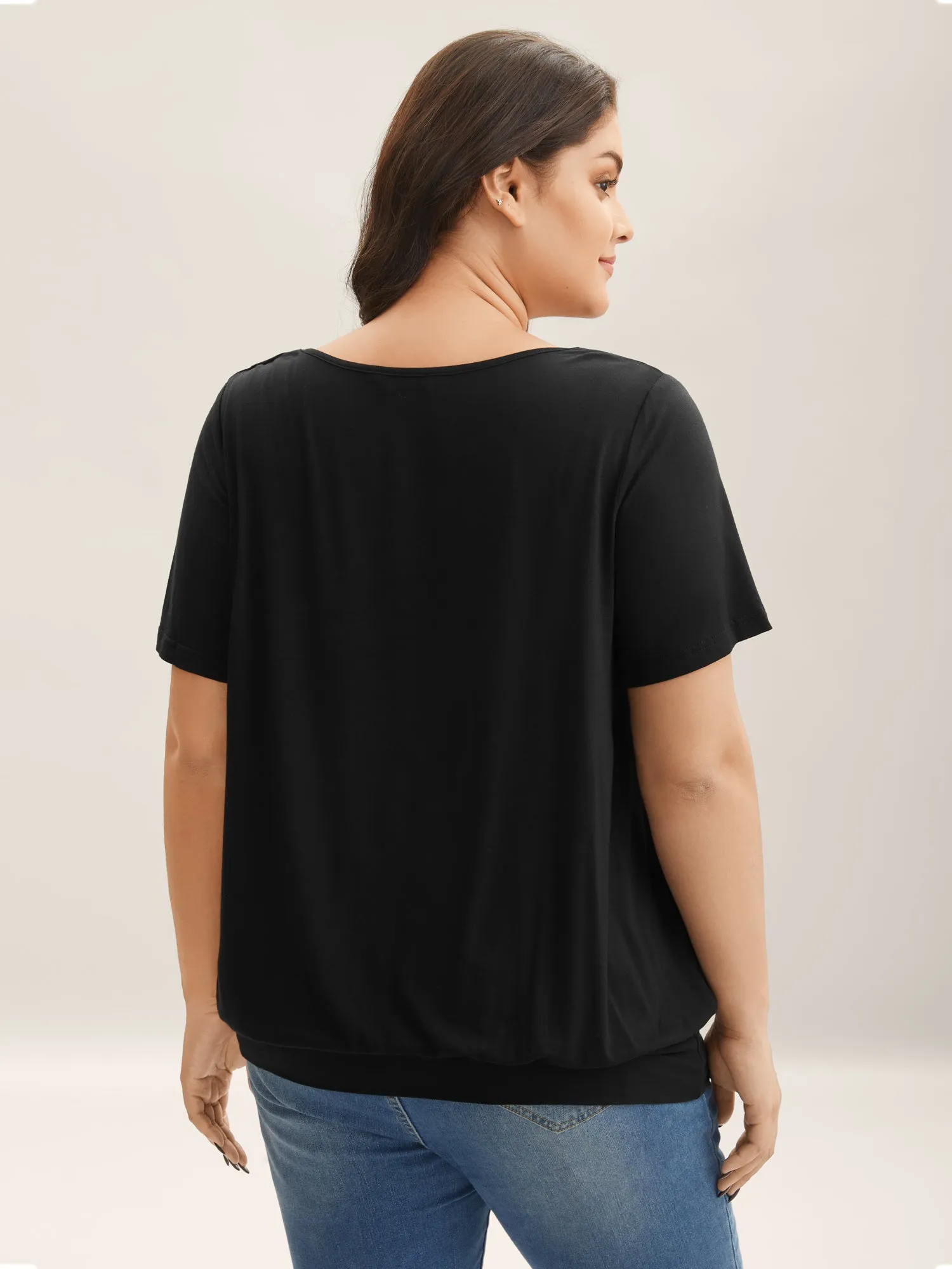 Cowl Neck Relaxed Plain Knit Top sold by Bloomchic product image thumbnail 4