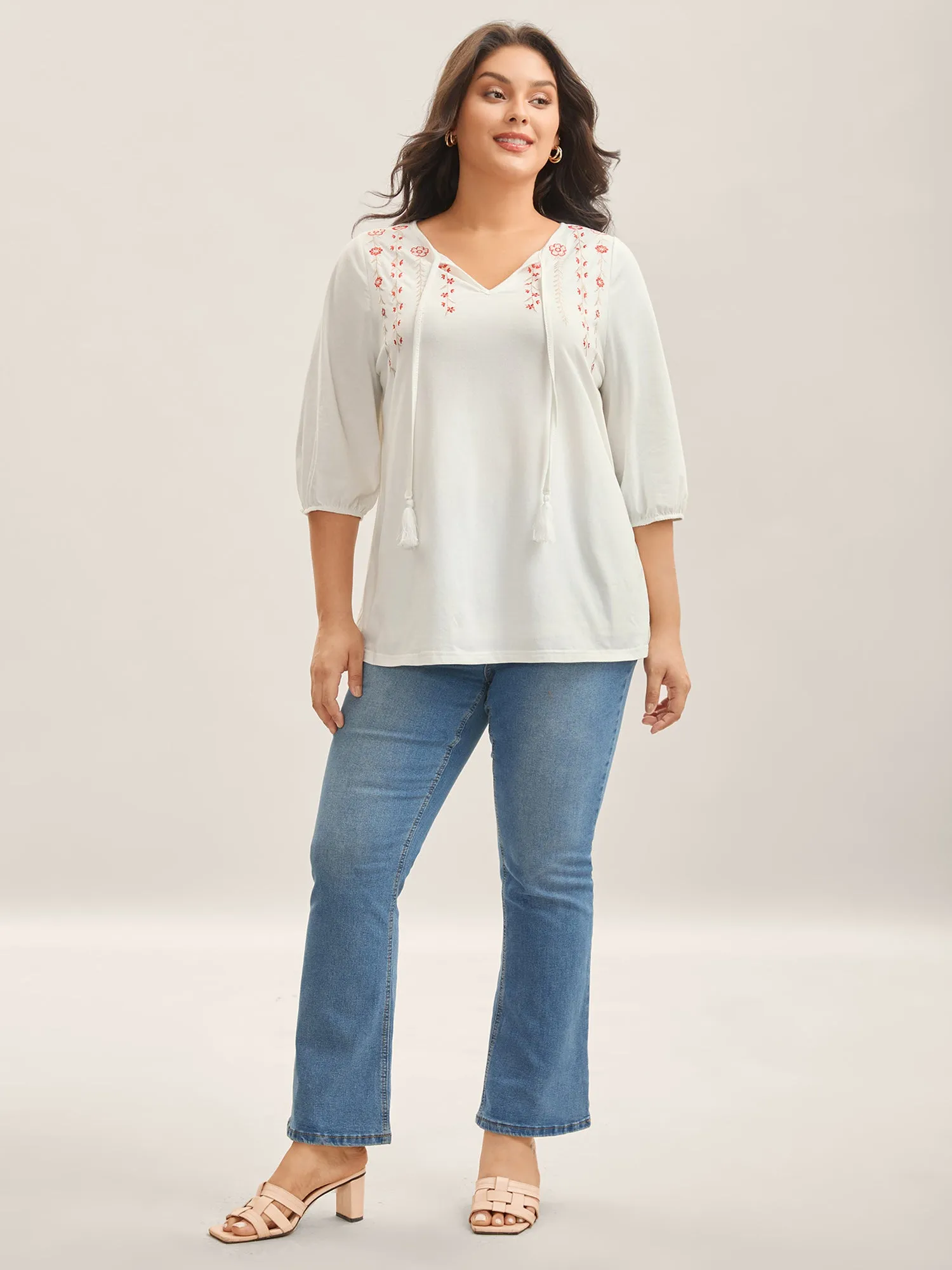 Embroidered Neck Ties Plain Top sold by Bloomchic product image thumbnail 3