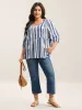 Nautical Stripes Rayon Tassels Blouse sold by Bloomchic