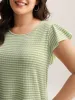 Striped Flutter Sleeve Knit Top sold by Bloomchic