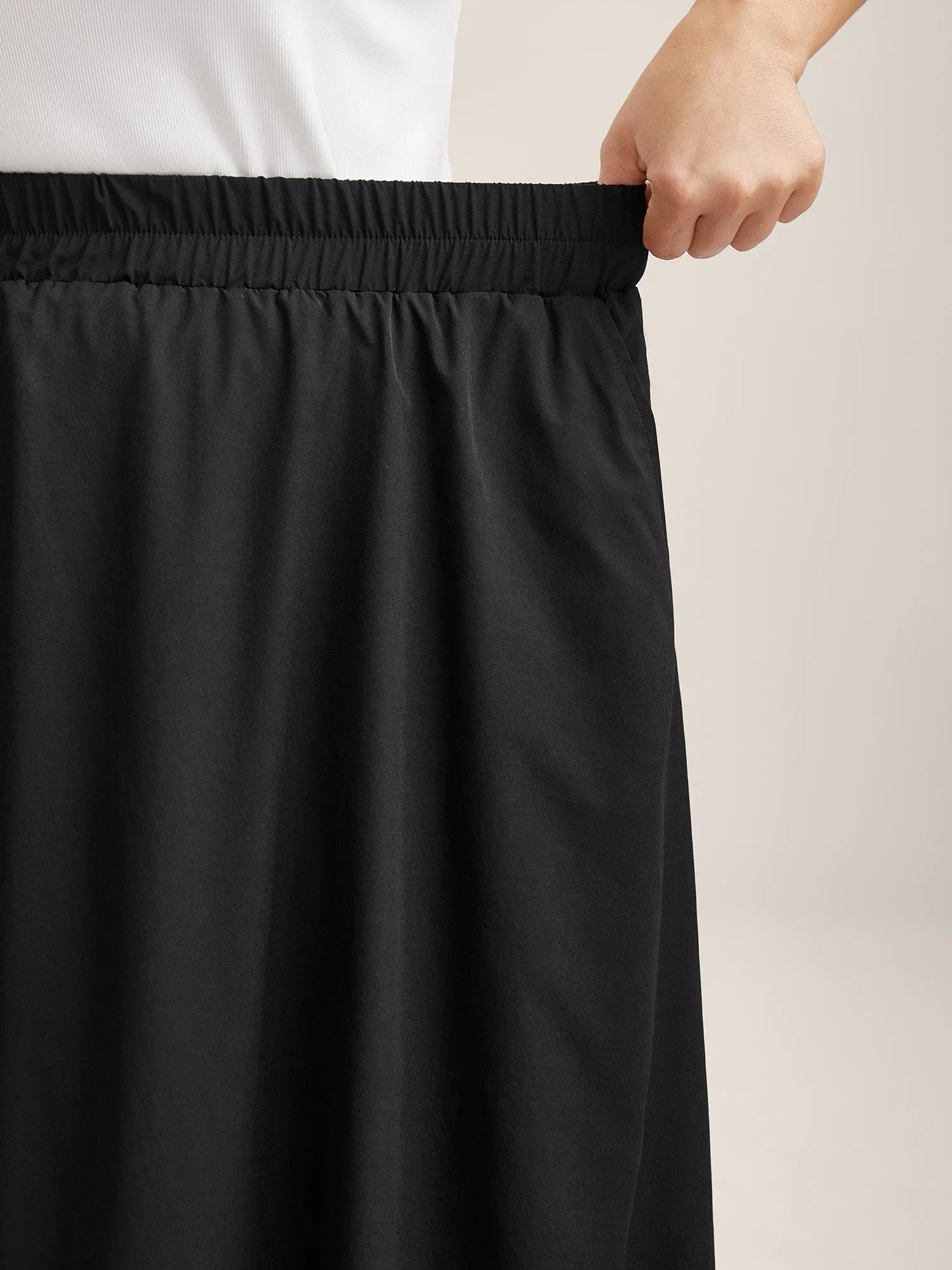 Bubble Hem Stretch Waist Midi Skirt sold by Bloomchic product image thumbnail 2