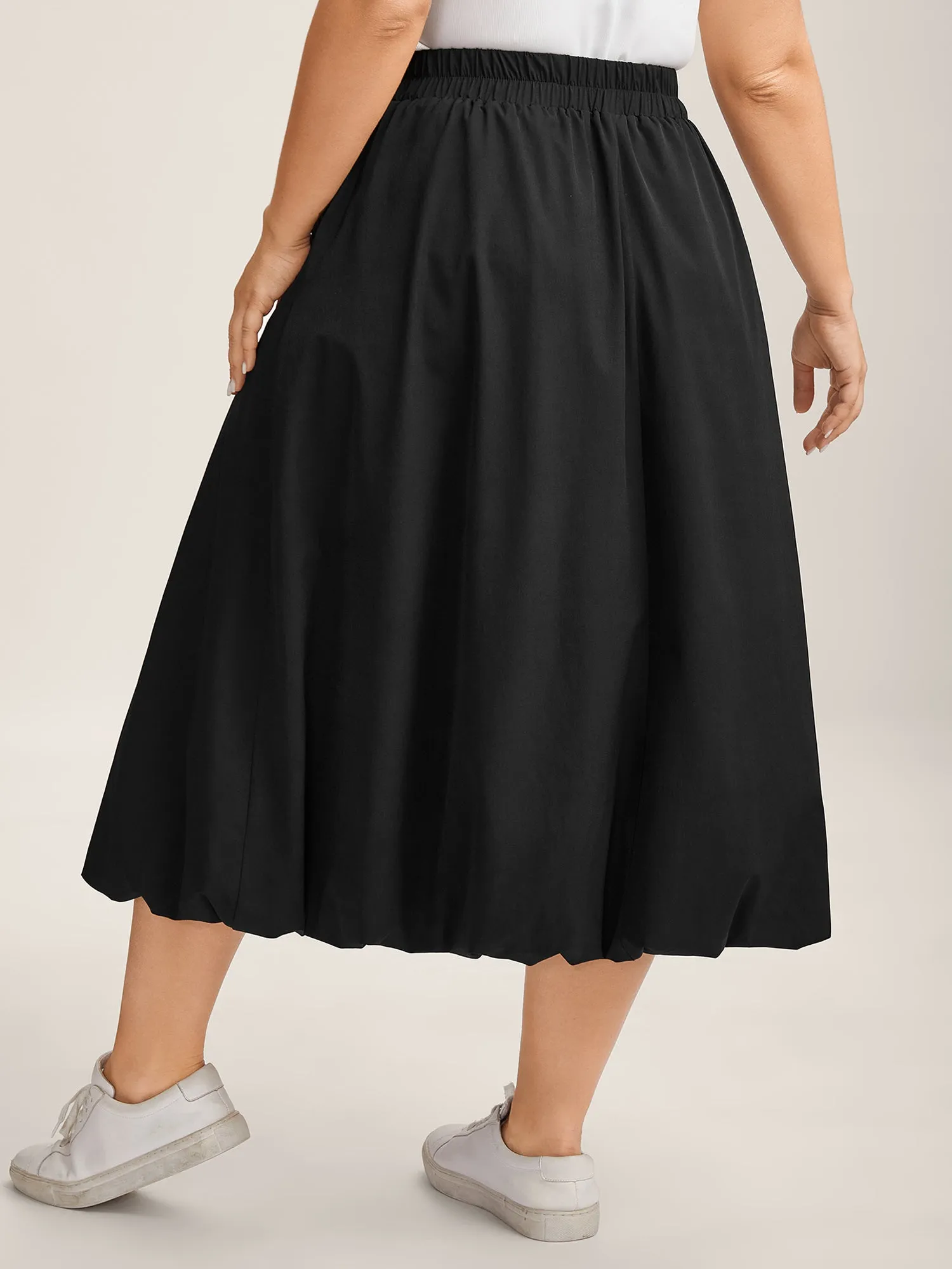 Bubble Hem Stretch Waist Midi Skirt sold by Bloomchic product image thumbnail 4