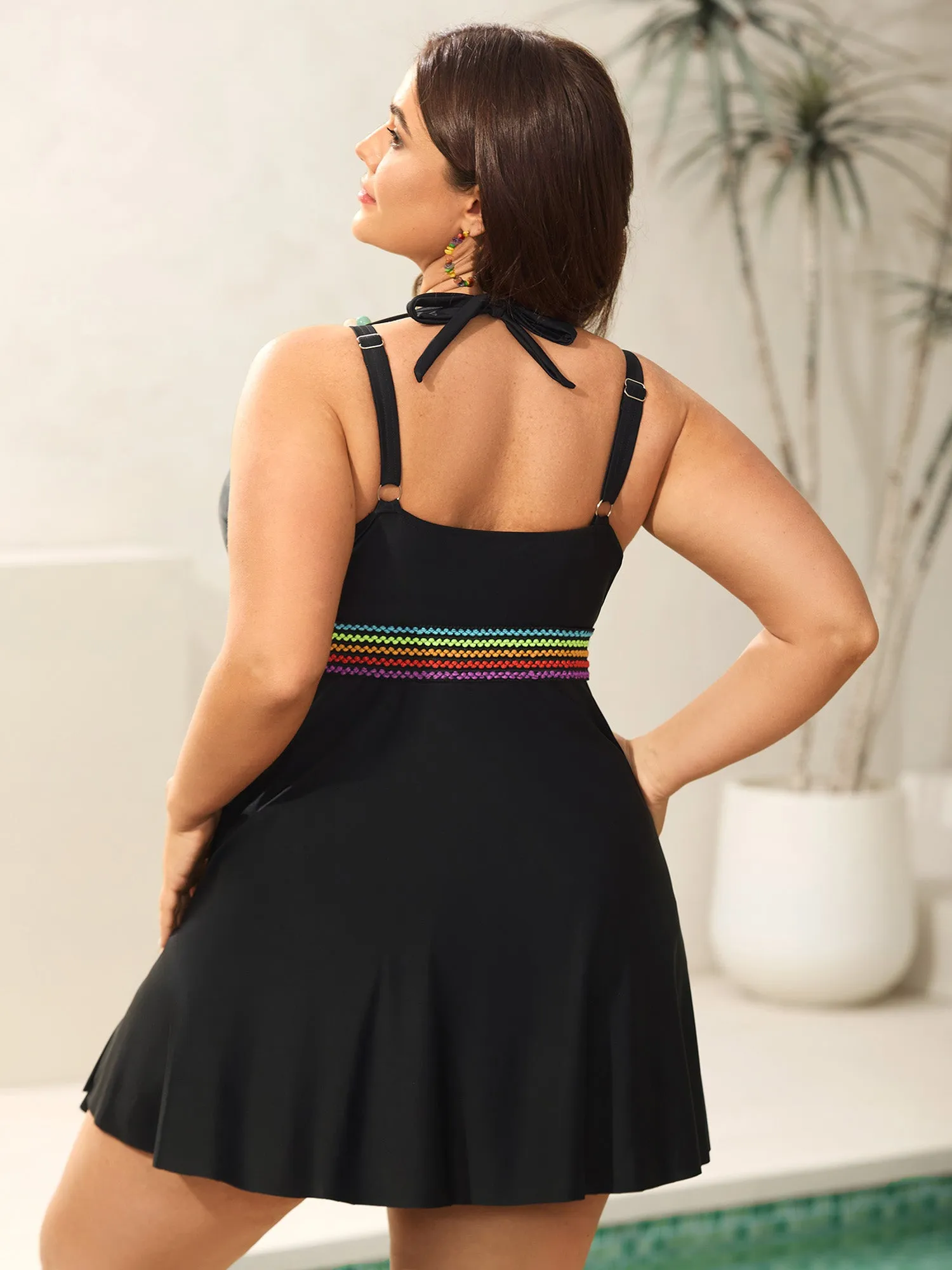 Colorful Webbed Pockets Adjustable Swim Dress sold by Bloomchic product image thumbnail 2