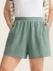 Eyelet Trim Textured Breezy Shorts sold by Bloomchic