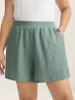 Eyelet Trim Textured Breezy Shorts sold by Bloomchic