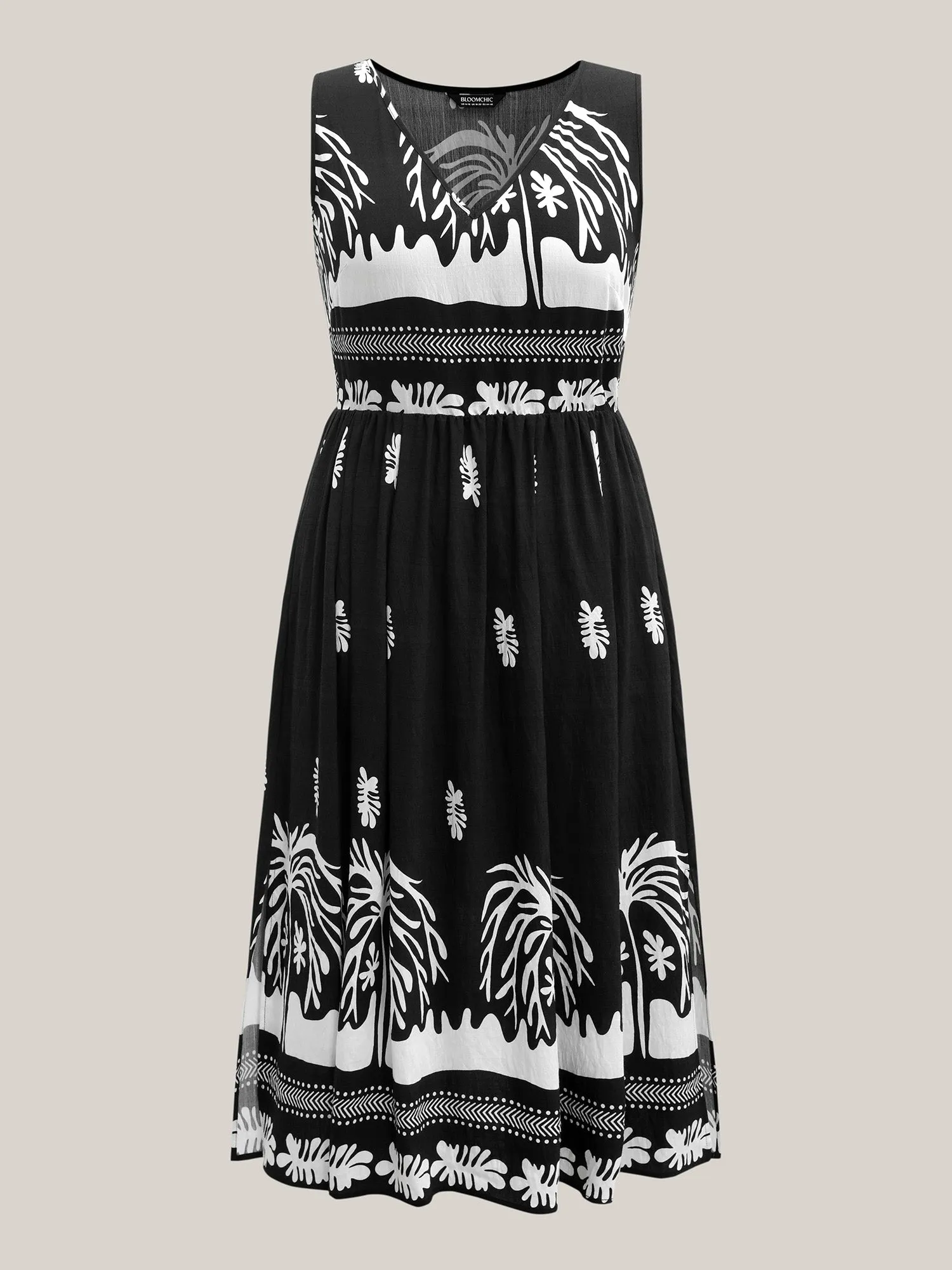 Tropical Breeze Print Pockets Midi Dress sold by Bloomchic product image thumbnail 5