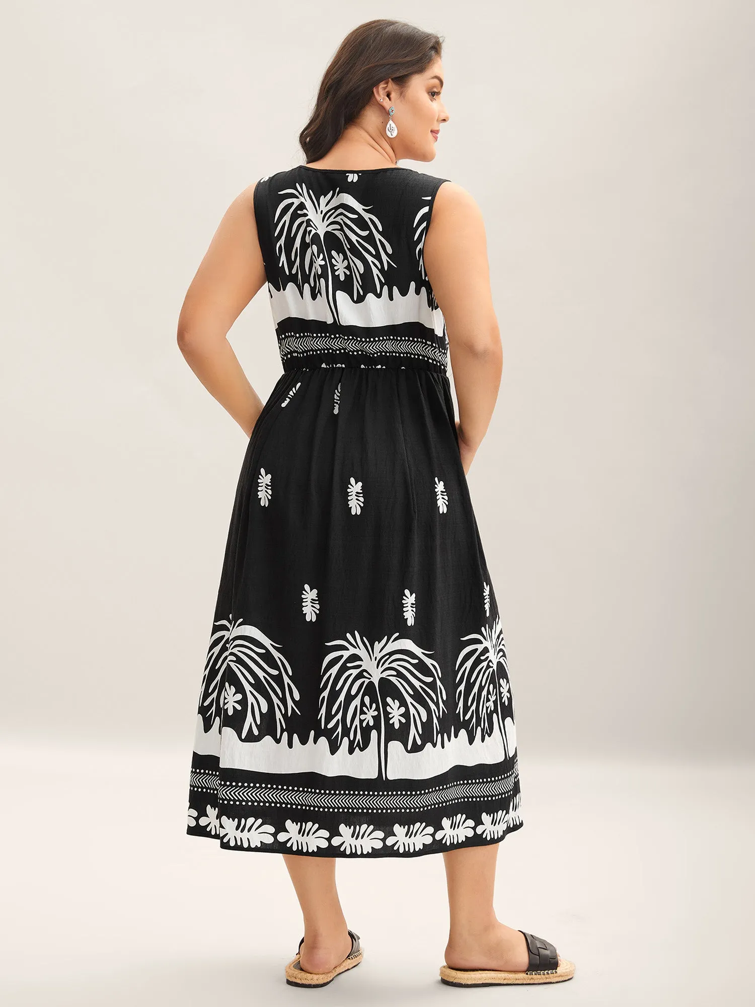 Tropical Breeze Print Pockets Midi Dress sold by Bloomchic product image thumbnail 4