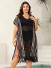 Colorful Stripes Cut-Out Tassel Swim Cover-Up sold by Bloomchic