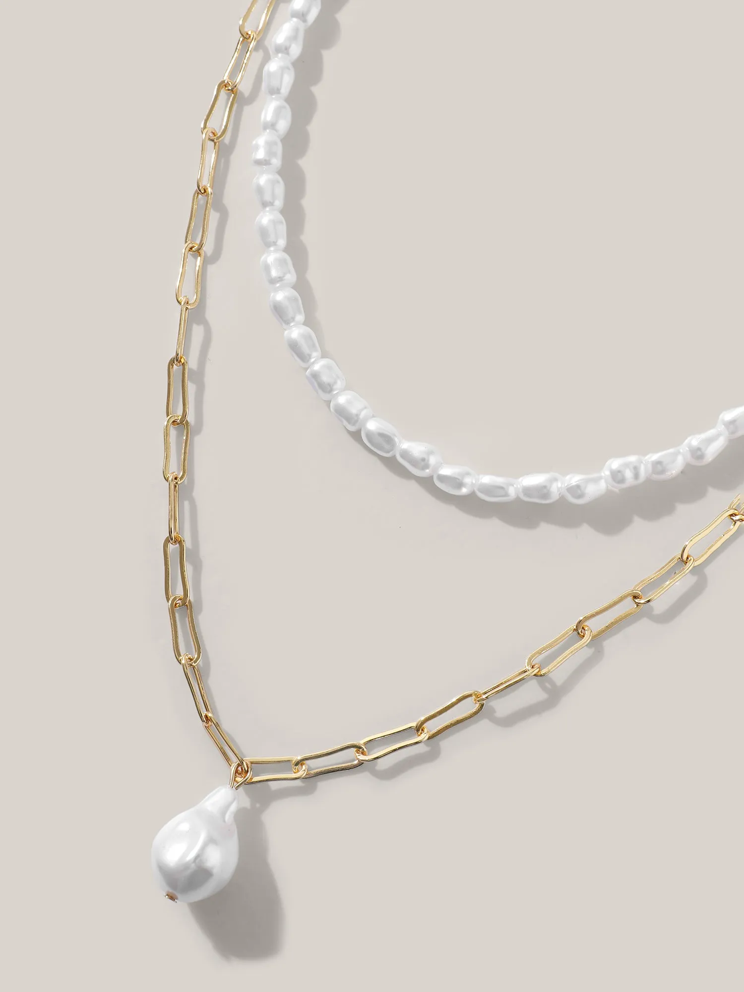 Pear Layered Gold-Tone Necklace sold by Bloomchic product image thumbnail 3