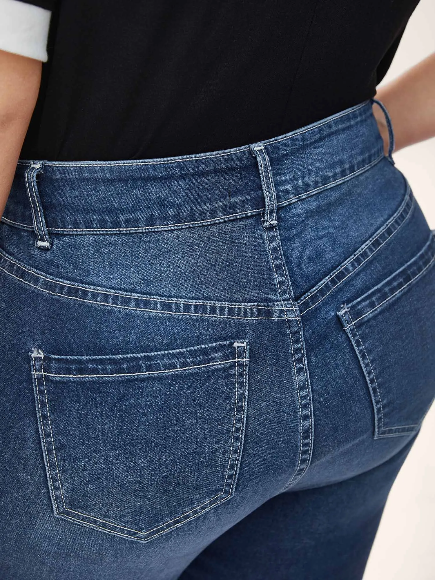 Whiskered Wash Crop Skinny-Fit Jeans sold by Bloomchic product image thumbnail 5