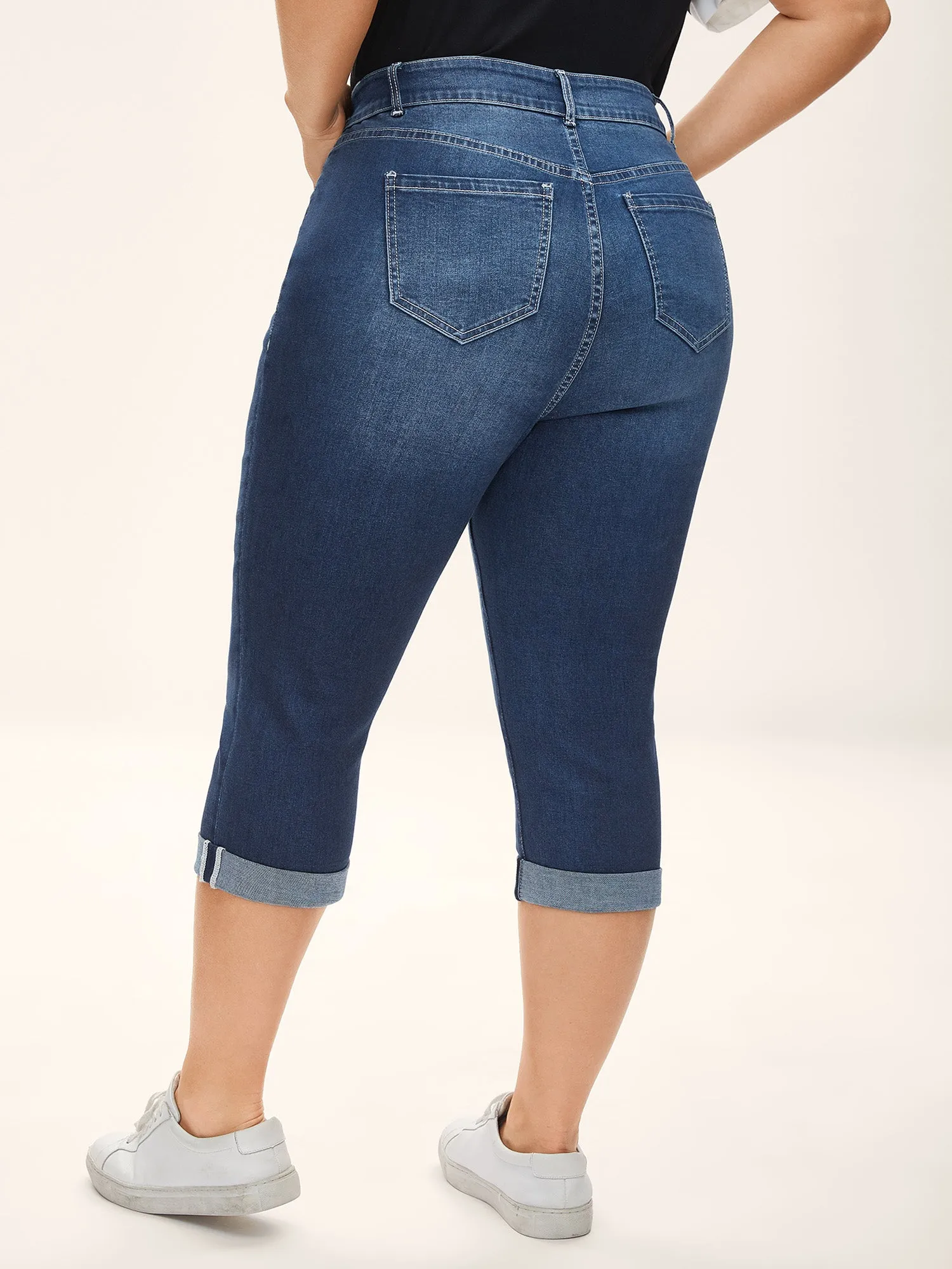 Whiskered Wash Crop Skinny-Fit Jeans sold by Bloomchic product image thumbnail 2