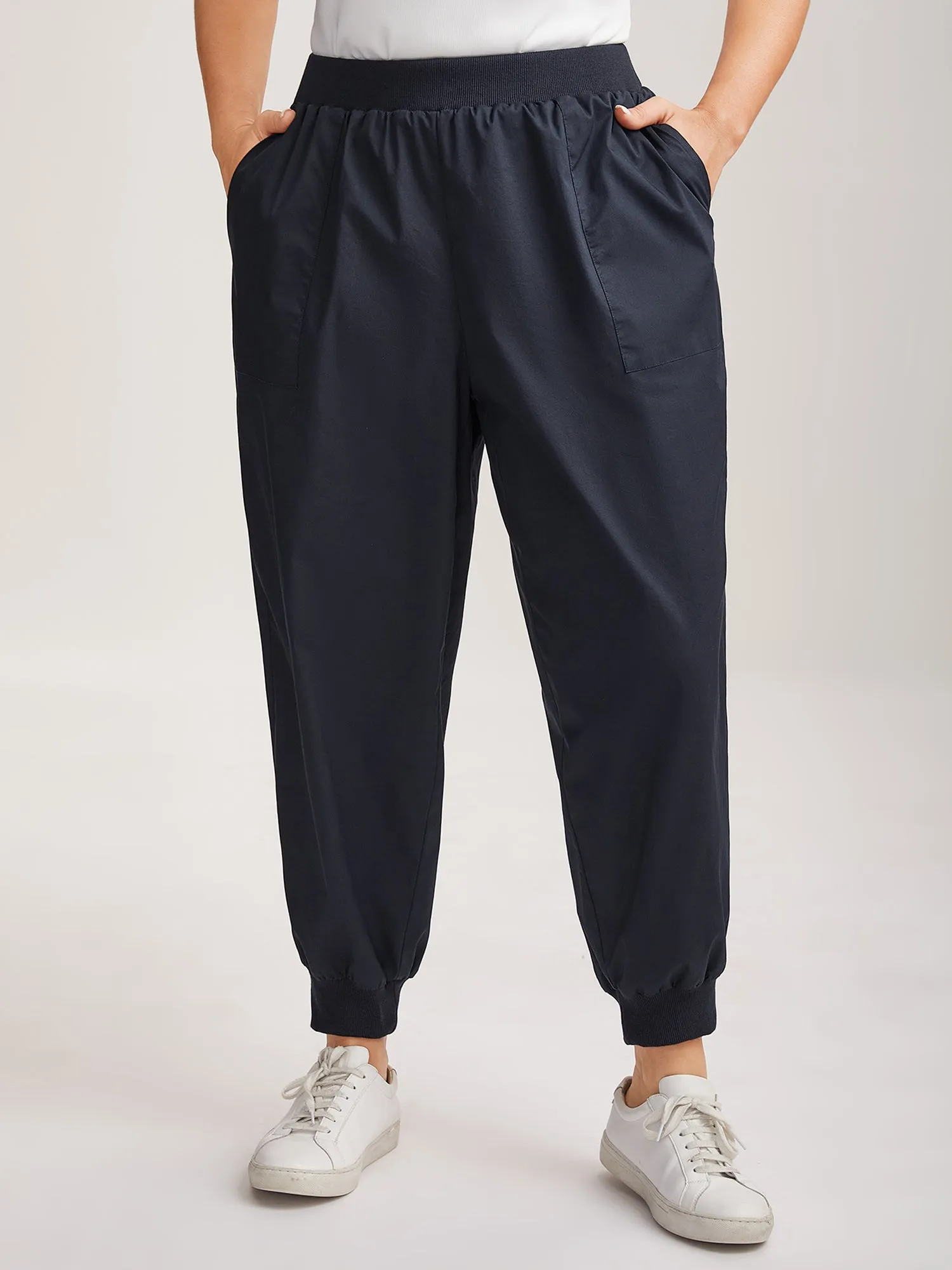 Cotton Pull-On Waist Solid Jogger Pants sold by Bloomchic product image thumbnail 2