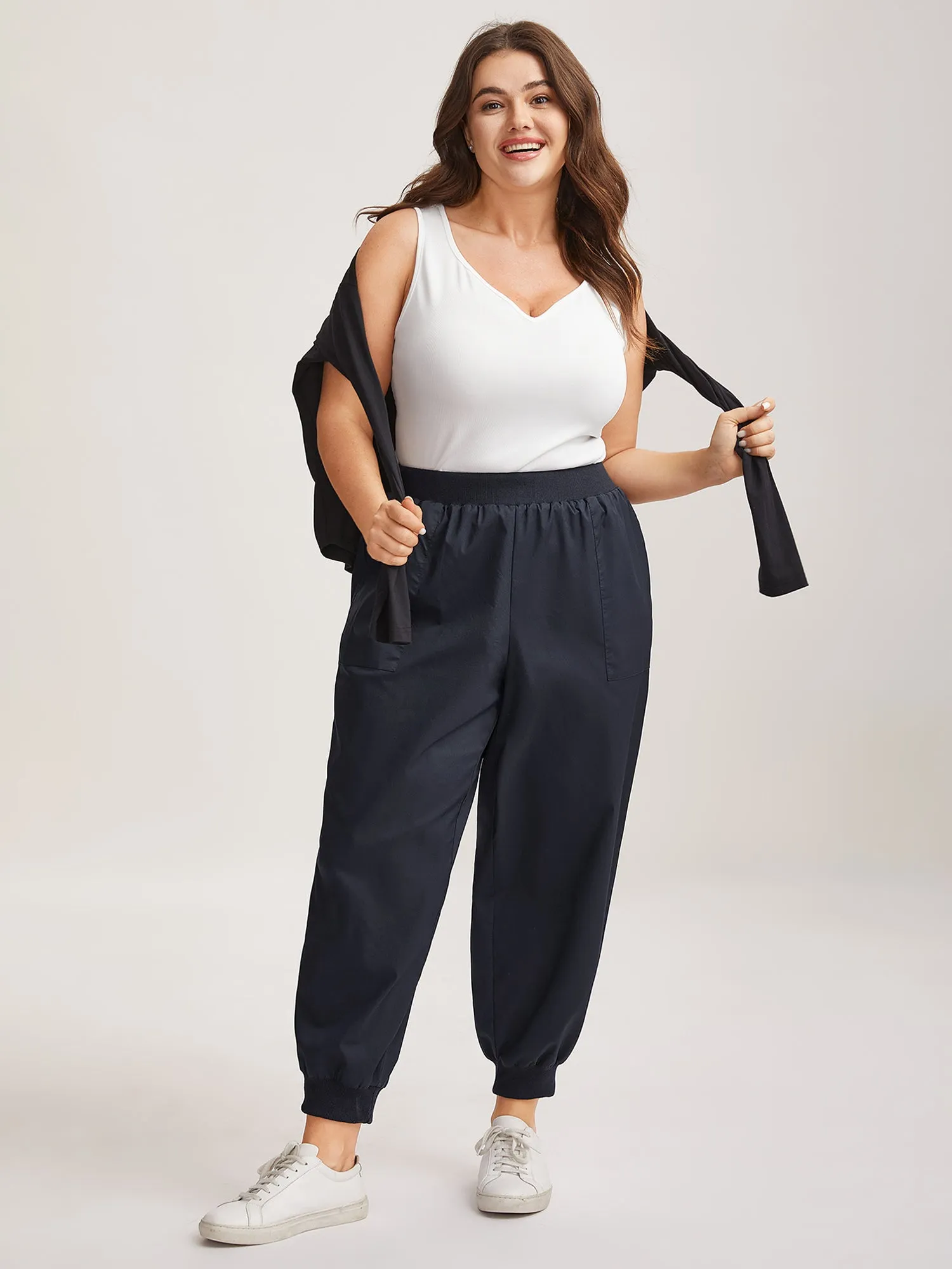 Cotton Pull-On Waist Solid Jogger Pants sold by Bloomchic