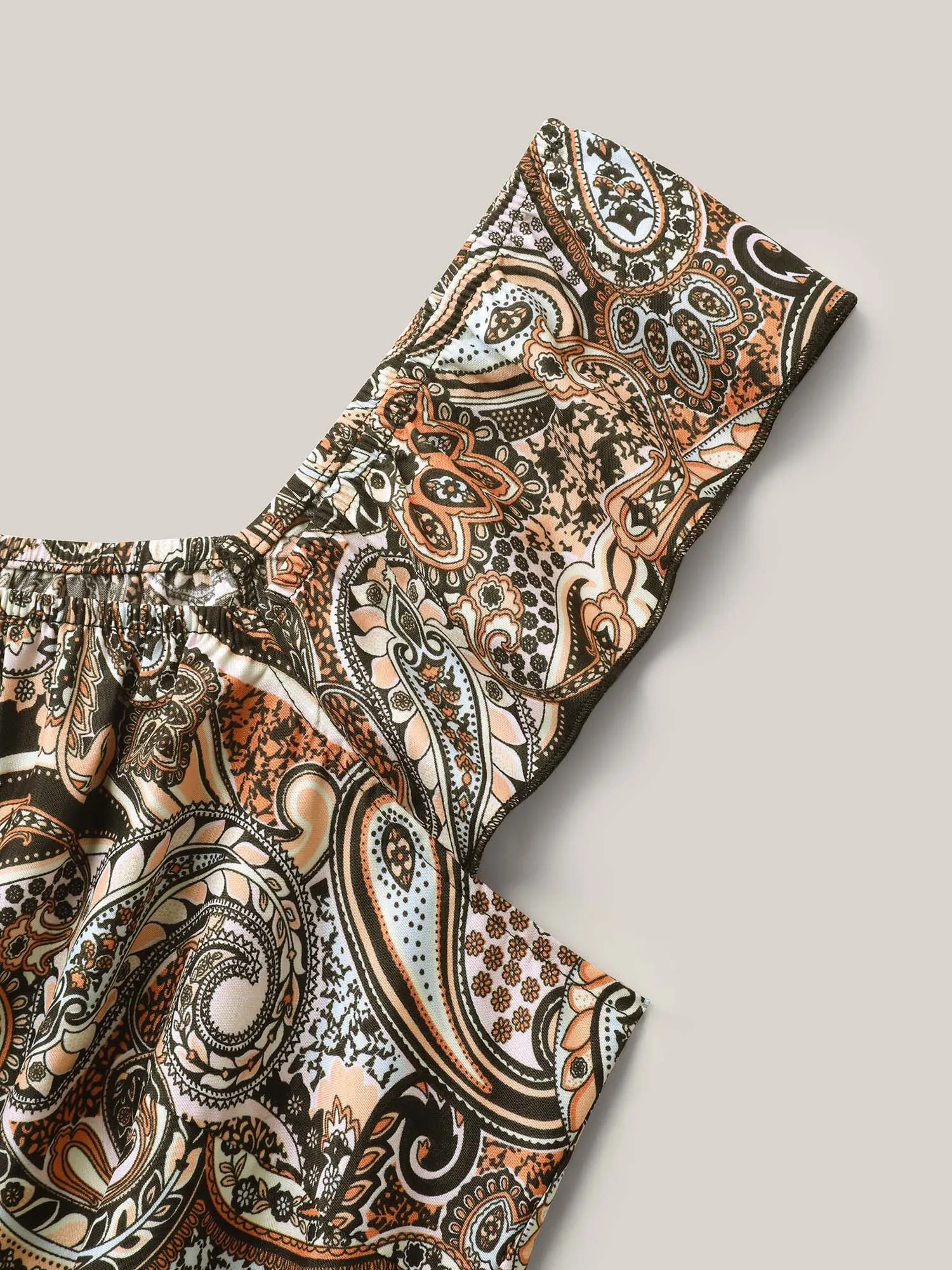 Paisley Print Stretchy Waist Pockets Jumpsuit sold by Bloomchic product image thumbnail 5