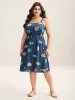 Fish Print Waist-Tie Cami Midi Dress sold by Bloomchic